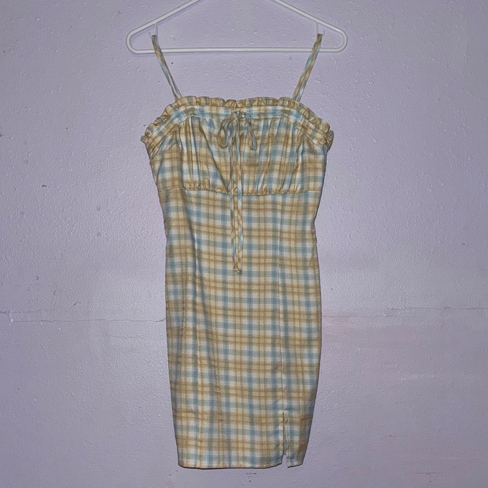 Pastel Plaid Sleeveless Dress